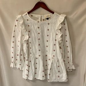 White Universal Threads Peplum Top size M